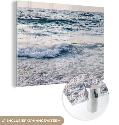 MuchoWow® Glasschilderij 160x120 cm - Schilderij acrylglas - Zee - Strand - Zomer - Foto op glas - Schilderijen