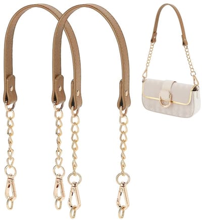 Dailygoods- Portemonnee Riem 2 Stuks - Lederen Portemonnee - Schouderband - Gouden Ketting - 58,5 cm - Duurzaam PU-Leer - Tasriem