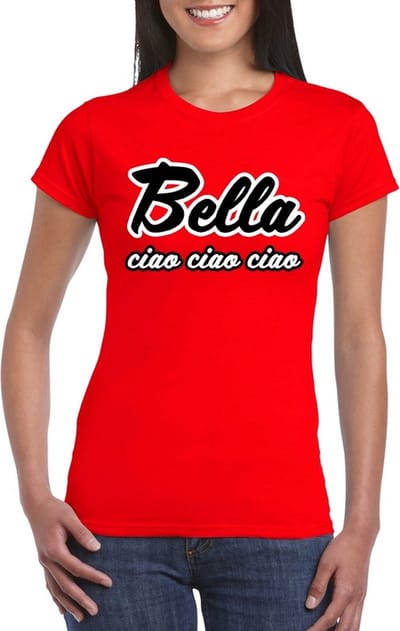 Bella Ciao Ciao bankovervaller t-shirt rood voor dames S