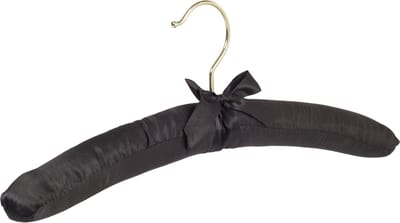 De Kledinghanger Gigant - Kledinghanger - Satijnhanger - Volwassenen - 5106 - 50 Stuks - Blousehanger - Shirthanger - Satijn - Zwart - Messinghaak - 38 cm - Kleerhanger (5106/50)