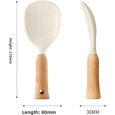 Cuillère à riz en silicone antiadhésive pour cuiseur à riz qualité alimentaire verticale pour la maison spatule à riz cuillère résistante aux hautes températures cuillère à riz