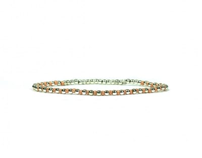 Heaven Eleven KIDS- meisjes - armband - zilver - 925 - roze - peach - stenen - 2mm