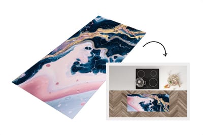 Keukenloper - Loper keuken - Marmer - Goud - Water - 120x50 cm - Keukenloper vinyl