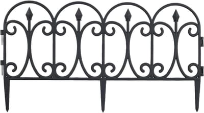 Tuinranden Hek - Bloembed Afscheiding - Tuin Decoratie - Weerbestendig Ontwerp - 58 x 23 cm - Zwart