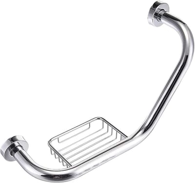 Veiligheidsgreep Badkamer - Steunbeugel Douche - Extra Stabiliteit - Roestvrij Staal Chroom - 47 of 60 cm - Zilverkleurig
