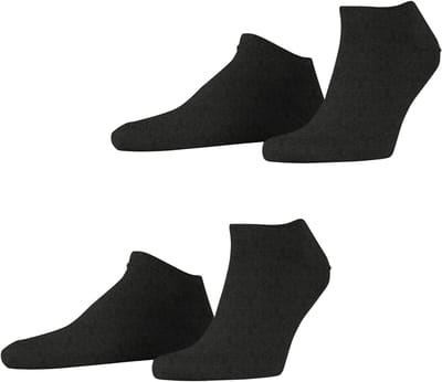 Esprit Basic Uni 2-Pack kort eenkleurig katoen multipack sneakersokken enkelsokken heren grijs - maat 47-50