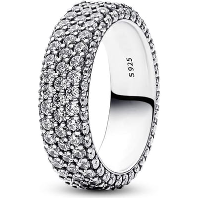 Authentieke 925 Sterling Zilveren Liefdesboodschap Herbarium Cluster Tijdloze Pave Enkelvoudige Rij Ringen Voor Vrouwen Cadeau Mode Sieraden 7 gray