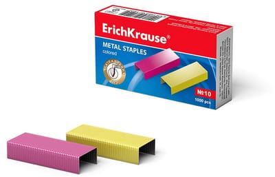1000 Stuks Dunne Nietjes Maat 10 Roze en Geel - Scherpe Hoeken voor Efficiënt Nietwerk