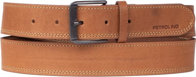 Petrol Industries Riem Heren - Broekriem - Leer - Naturel - 85 cm - S