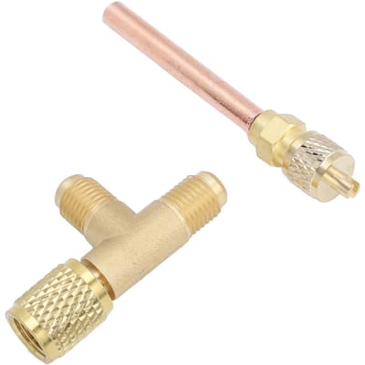 1/4 inch SAE T-stuk Adapter Ingebouwde Ventielkern Snelkoppeling Dubbele Afdichting voor R22 R12 R134 Vacuümmeter