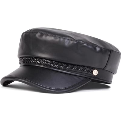 Unisex M Label Leer Marineblauw Hoed Lente En Herfst Buiten Casual Volwassen Zon Hoeden Hip Hop Baret Hoed Zonnebrand Hoed Sportpet zwart