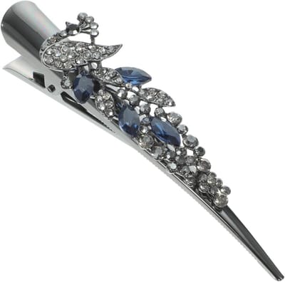 Allecto Plus - Haarspelden Grote Clips Krokodillenklemmen Bloemen Eendensnavelclip Haaraccessoires - Kristal & Mevrouwelijk Hornclip