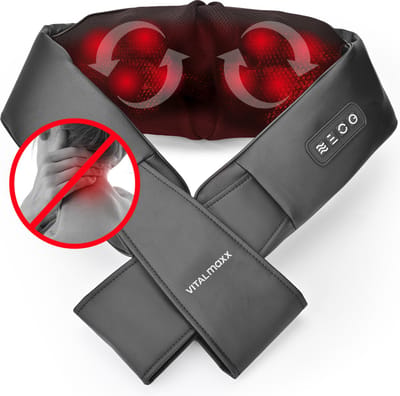 VITALmaxx Shiatsu nekmassageapparaat met 8 massageballen voor schouders & nek