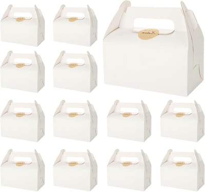 Set van 50 Witte Cadeauboxen van Karton, 16 x 9 x 8,5 cm, Ideaal voor Taarten, Bruiloften en Feestjes