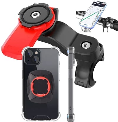 Telefoonhouder Fiets Magnetisch met Backcover hoesje - Geschikt voor: iPhone 15 Plus | Magnetische slotbevestiging | Magneet | GSM Houder Fiets – Fietshouder