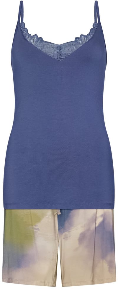 Pastunette Premium - Shortama- Serenity - Modal/Elastan - Blauw/Beige - Maat 36