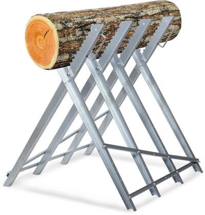 Zaagbok Opvouwbaar aagbok tot 150 kg Gegalvaniseerd zaagbok Inklapbaar 80x81x80cm - Zilver