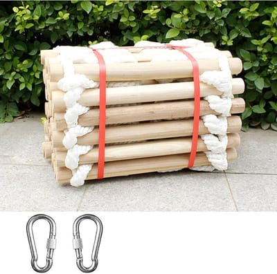 Touwladder - Vluchtladder Hout - Noodsituaties Ontsnappen - Vlamvertragend Nylon - 20 Meter Lengte - Niet Gespecificeerd