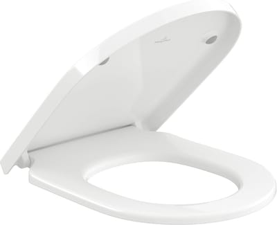 Toiletbril Duroplast - Toiletdeksel Zitting - Badkamer Vernieuwing - Roestvrijstalen Scharnieren - 43.8 x 37.4 cm - Wit Alpine