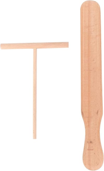 Pannenkoek Spatels - Keukengerei Set - Pannenkoeken Bakken - Glad Gepolijst Hout - 30 x 5 x 1 cm - Houtkleur