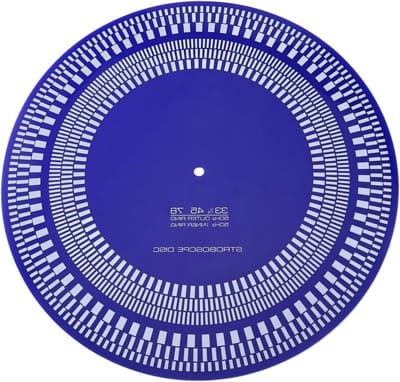 Draaitafel Stroboscoopschijf - Kalibratieschijf Platenspeler - Rotatiesnelheid Meten - Precisie Kalibratie - 30 cm - Blauw