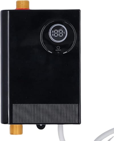 Keuken Boiler - Kleine Boiler - Direct Warm Water - Messing Inlaat Uitlaat - 19 x 19 x 10 cm