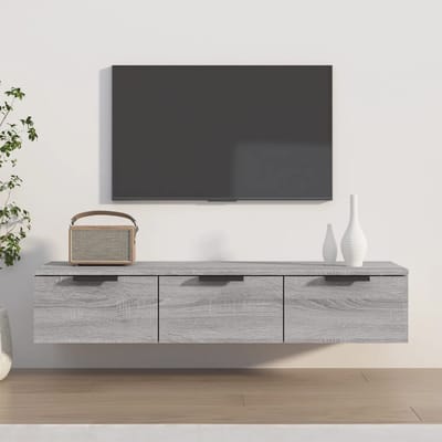 vidaXL - Wandkast - 102x30x20 - cm - bewerkt - hout - grijs - sonoma - eikenkleurig