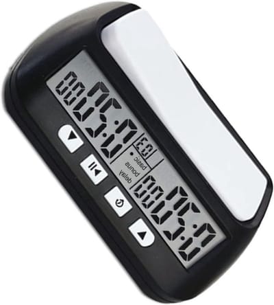 Schakelklok Timer met Alarm en Schaakfunctie - Multifunctionele Bordspel Timer - Draagbaar en Zwart