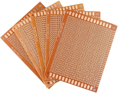 Dailygoody - PCB Breadboard 7x9 cm - Voor DIY Solderen - Bakeliet Circuit Board - Ideaal voor Elektronica Projecten - Perfect voor Hobbyisten - Geschi..