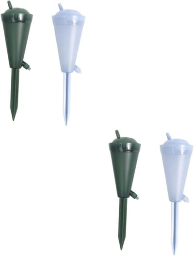 Watergeefpalen - Zelfbewatering - Planten Verzorgen - Instelbaar Watervolume - 4 Stuks - Hemelsblauw Groen