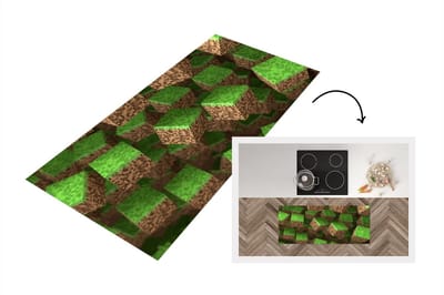 Keukenloper - Loper keuken - Gaming - Blokken - 120x50 cm - Keukenloper vinyl