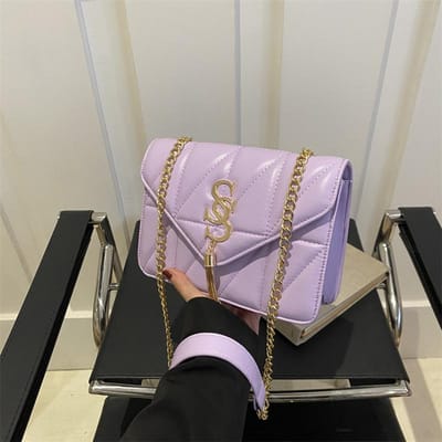 Casual Retro Klein Vierkant Tasje Niche Trendy Crossbody Tas Nieuwe Stijl Tas Damesketting Eenvoudige Schoudertas Dames Tas gray