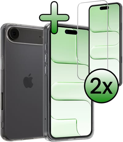 Hoesje Met 2x Screenprotector - Geschikt voor Apple iPhone Air - Sterk & Shockproof - Back Cover - Siliconen Case - Telefoon Hoes - Transparant