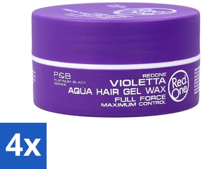 Red One - Haarwax - Quicksilver - Aqua Hair Gel Wax - Voor Sterke Hold & Glans - 150 ml - Voordeelverpakking - 4 stuks