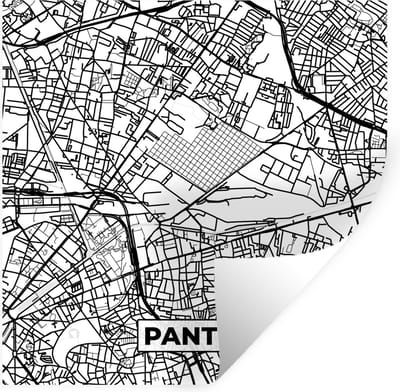 Muurstickers - Sticker Folie - Frankrijk - Plattegrond - Pantin - Stadskaart - Kaart - Zwart wit - 100x100 cm - Plakfolie - Muurstickers Kinderkamer - Zelfklevend Behang XXL - Zelfklevend behangpapier - Stickerfolie