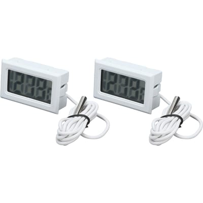 2 Stuks Elektronische Digitale Thermometer Thermostaat Temperatuurmeter 2s Refresh met SondeWit white
