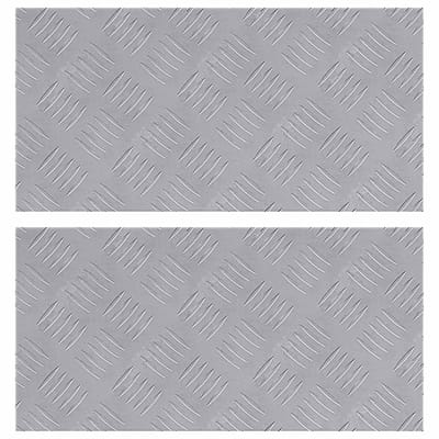 vidaXL - Trapmatten - 2 - st - 50 - x - 25 - cm - Zilver - Aluminium - Rechthoekig