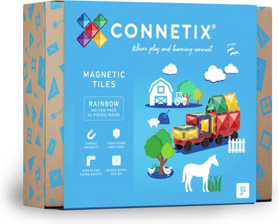 CONNETIX - Magnetisch Tegels - Regenboog Bewegingspakket - 24 Stuks - Magnetisch Speelgoed