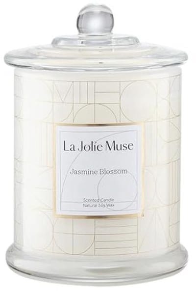 Jasmijn Geurkaars van Natuurlijke Sojawas met 60 Uur Brandtijd - Luxe Glazen Cadeau