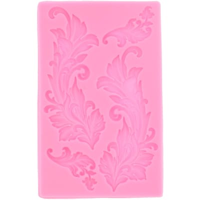 Embossed Silicone Mold Boombladpatroon Chocolade Cakevorm voor Thuiskeuken BakkerijRoze roze