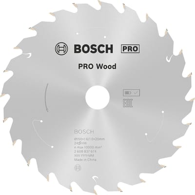 Bosch PRO Wood snoerloze zaagblad voor cirkelzagen 150 x 1,6 x 20 mm - 2608837674