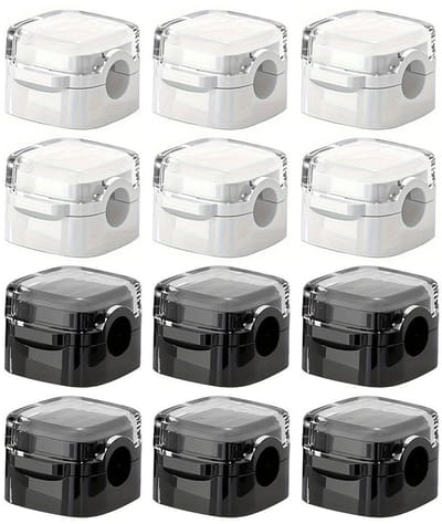 Dailygoods- Kabelclip Magnetisch - 12 Stuks - Zelfklevend - Kabelorganisator - Geschikt Voor Bureau/Kasten - Zwart/Wit - Duurzaam Plastic - Kabelorganizer