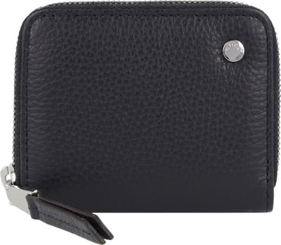 abro Leren Portemonnee Leather Adria Zip Wallet Navy Blauw