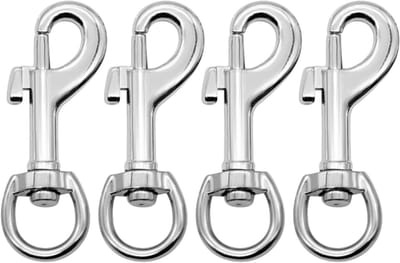 Zware Duurzame Carabiner Haken - 4 Stuks Rotatable Haakclips voor Hondenriem, Sleutelhanger en Kamperen, Ideaal voor Huisdieren en Outdoor Gebruik