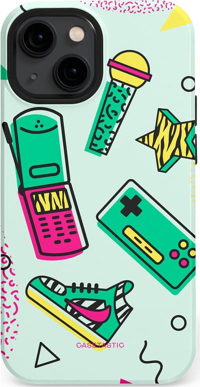Casetastic Hoesje Geschikt voor Apple iPhone 13 Mini Magsafe - Stijlvolle Beschermende Duo-layer Case - Retro 80s sneaker