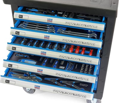 HBM Premium Gevulde gereedschapswagen - 196-delig