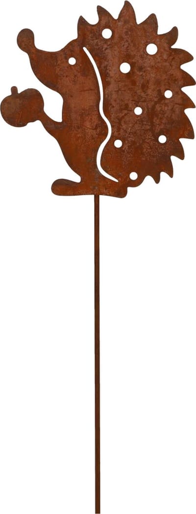 Metalen Plug In Egel - 35cm - Roest - Tuinbeeld - Cortenstaal - Hedgehog - Tuindecoratie