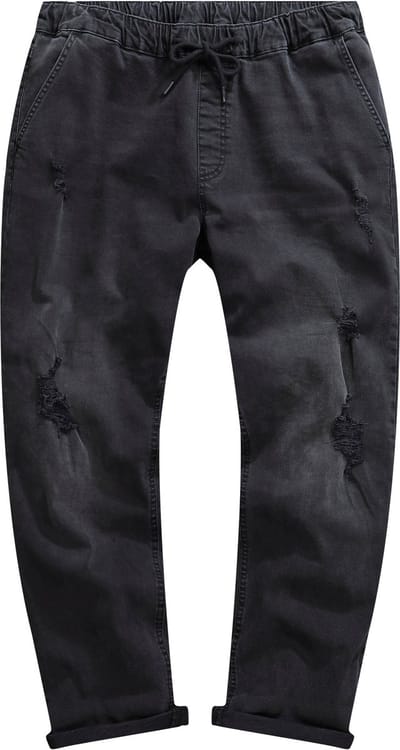 STHUGE - Heren - Jeans FLEXLASTIC® denim destroyed-look vintage - Zwart - Maat 3XL