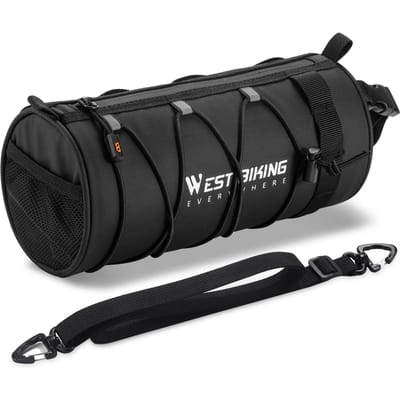 Sac de vélo pratique sac de vélo multifonctionnel grande capacité sacs de rangement avant de vélo AntiDrop noir