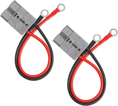 Stekkers met Kabel - Accukabels - Energie Verbinding - Vlamvertragende Behuizing - 2 stuks 50 A - Rood Zwart